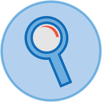 Icon of magnifying glass.